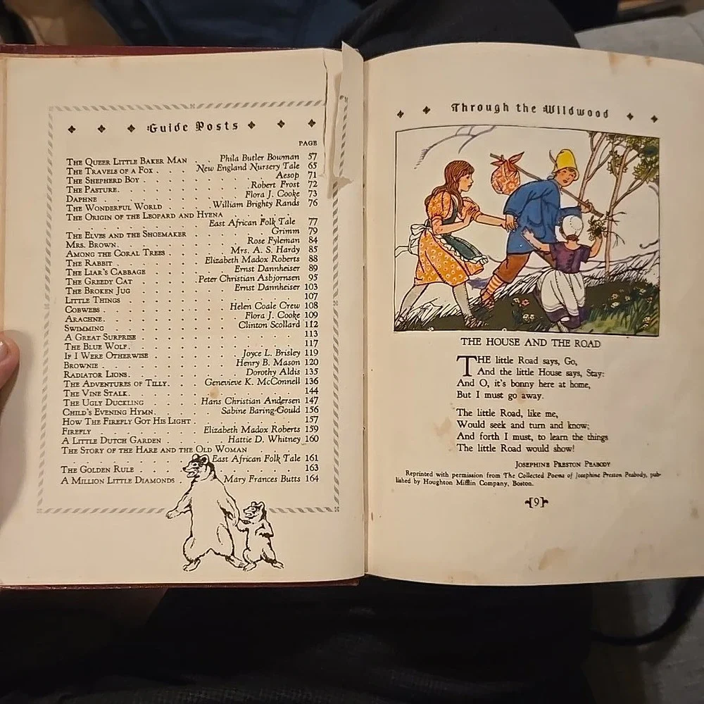 VTG 1946 Book Trails Through The‎ Wildwood Child Development Red Embossed HC USA